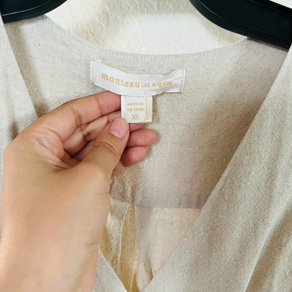 Monteau Cream Button-Front Midi Dress - Picture 5 of 10